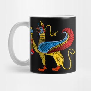 Egyptian Griffin colorful vintage retro design Mug